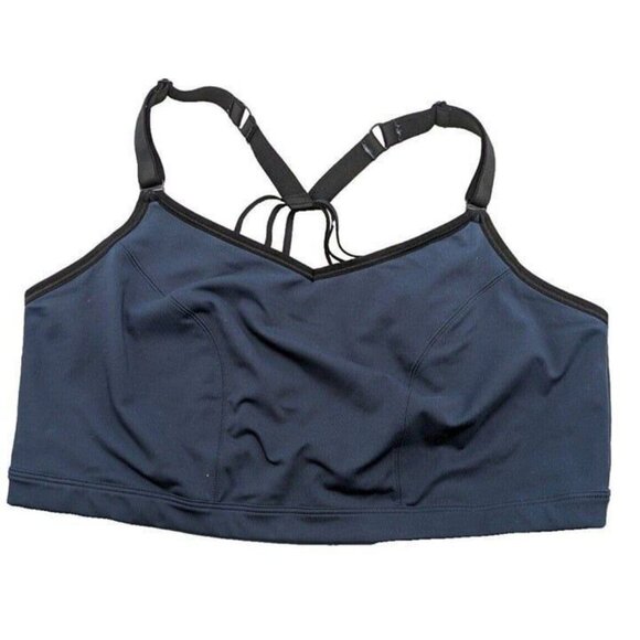 Livi Active Lane Bryant Womens Bra Sports Wireless Strappy T Back Gray 22 / 24 - Picture 9 of 10